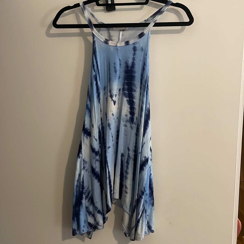 Blue tie dye tank top